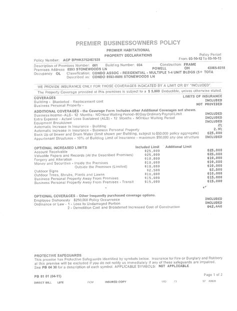 › usaa home insurance declaration page. Insurance Information: PROPERTY INSURANCE DECLARATION 2012 ...