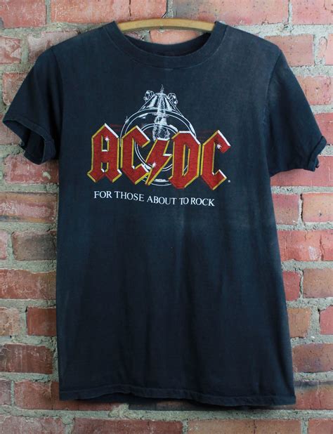 vintage 1981 ac dc concert t shirt for those about to rock etsy