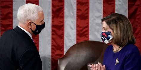 Pence Pelosi Share Elbow Bump Following Biden Certification Vote Fox News