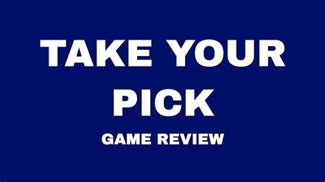 Take Your Pick Game Review Youtube