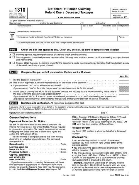 Irs Form 1310 Fill Out And Sign Printable Pdf Template Airslate