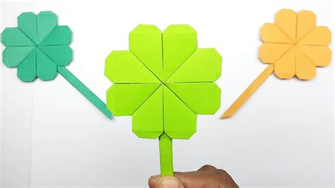 How To Make A Four Leaf Clover Step By Step Origami Clover Flower