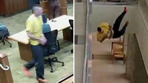 Handcuffed Suspect Runs Out Of Courtroom Nose Dives Off 2nd Floor