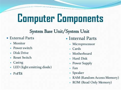 Essential Components Of A Computer System The Three Major Components