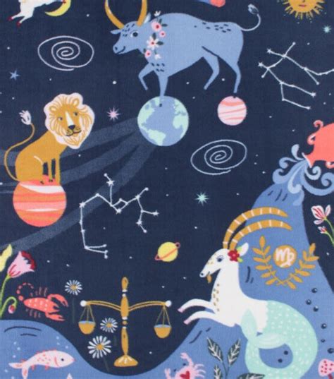 48 Wide Blue Animals In Constellations No Sew Fleece Blanket Joann