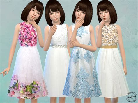 Floral Tulle Dresses By Fritzielein At Tsr Sims 4 Updates