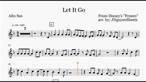 Let It Go Idina Menzel Saxophone Sheet Music Partituras