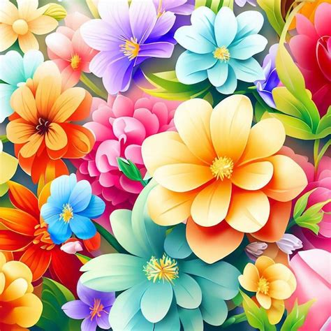 Premium Ai Image Colorful Flowers On A Colorful Background