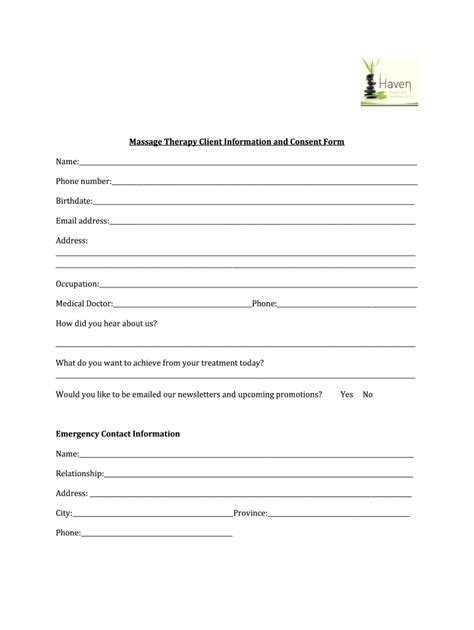 massage therapy consent form fill out and sign online dochub