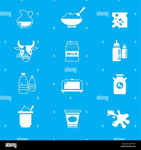 Milk Dairy Products Vector Icons Set Dairy Food And Product Farm