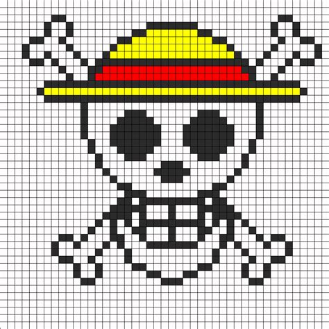 One Piece Logo Kandi Pattern Pixel Art Minecraft Pixel Art Pixel
