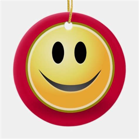 Smiley Face Christmas Ornament Red Zazzle