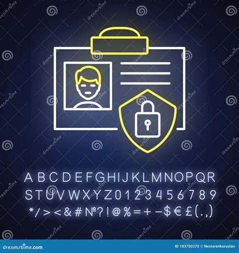 Id Security Neon Light Icon Stock Vector Illustration Of Confidential