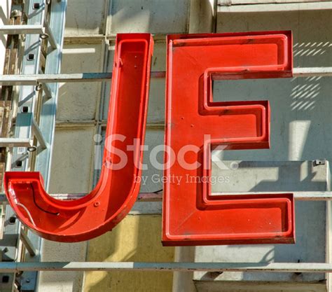 Neon Sign Letters J E Stock Photos