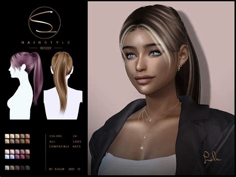 The Sims Resource Long Ponytail Hairstylelila061222 By S Club