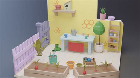 Low Poly Garden Cgtrader