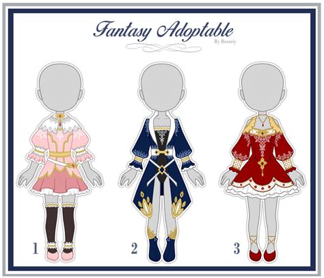Closed Adoptable Fantasy Outfit 41 By Rosariy On Deviantart