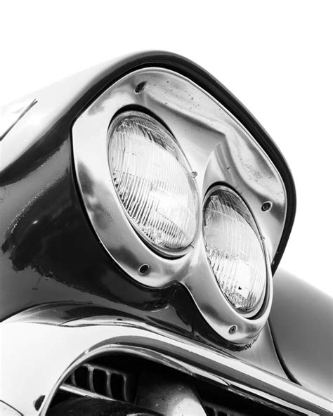 Classic Car Headlights Close Up Stock Photo Image Of American Street