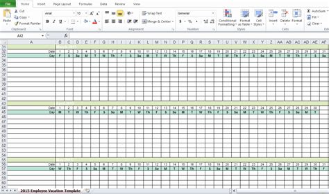 Employee Vacation Calendar Free Excel Spreadsheets Html Autos Post To