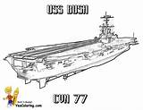 Coloring Ship Aircraft Carrier Navy Ww2 Uss Army Bush Ships Colouring Boats Jet Yescoloring Planes Sheet Airplane Lego Sketch Warships sketch template