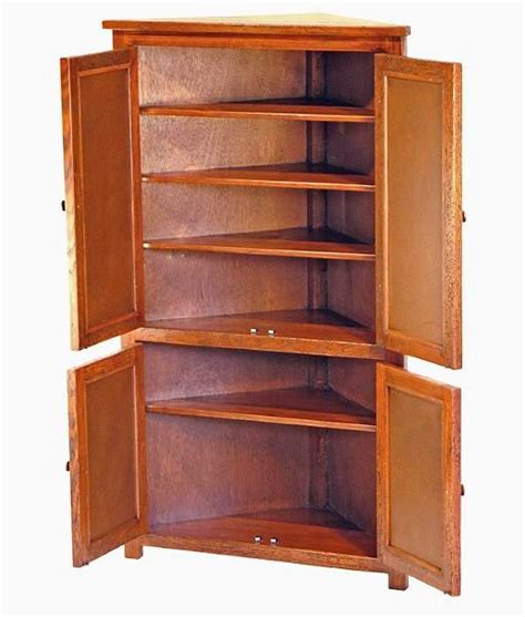 Tall Triangular Corner Cabinet Artisan Crafted