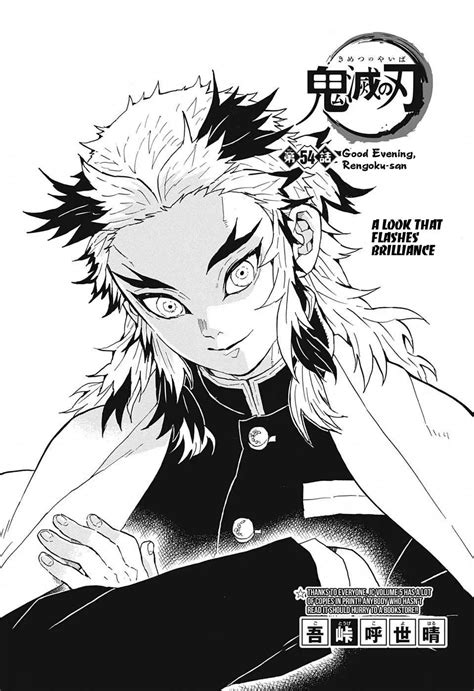 Even if they can stop the demon train, the minions of muzan kibutsuji are still out there and tanjiro must continue to improve his strength and skills. Kimetsu no Yaiba chapter Vol.7 Chapter 54: Good Evening, Rengoku-san - Demon Slayer Manga Online
