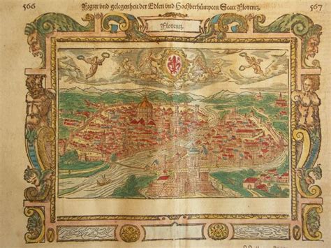 Map Of Florence From Cosmographia 1544 By Sebastian Münster