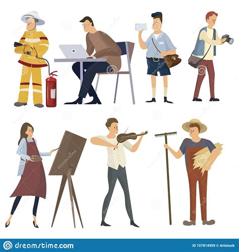 Set Of Professions. Collection Of People Of Different Professions ...