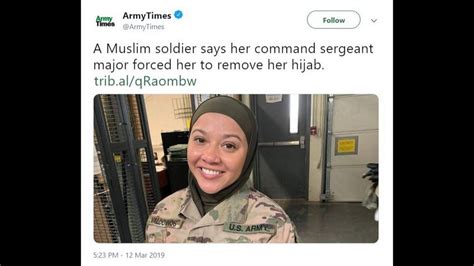 Muslim Soldier Says Us Army Officer Made Her Remove Hijab Fort Worth
