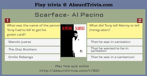 Trivia Quiz Scarface Al Pacino