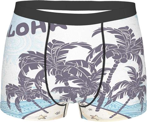 Men S Underwear Cute Illustration Aloha Themed Hawaiian Island Palm