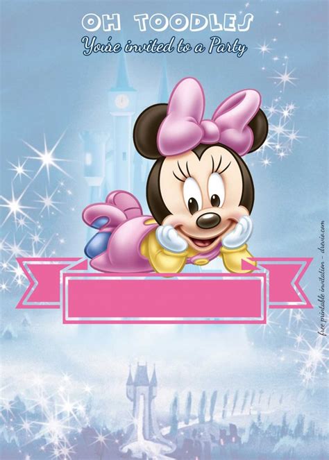 baby minnie mouse invitation template  invitation