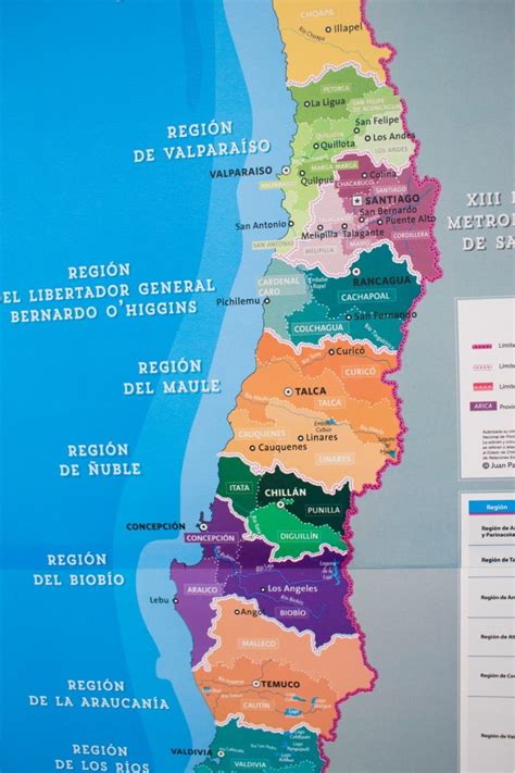Mapa De Chile Político Mural Educativo 14900 En Mercado Libre