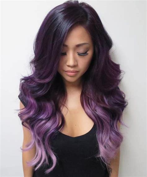 Picture Of Ombre Hair From Dark Purple To Light Purple And