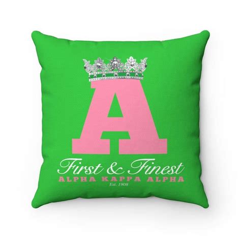 Crowned First And Finest Alpha Kappa Alpha Decorative Pillow In