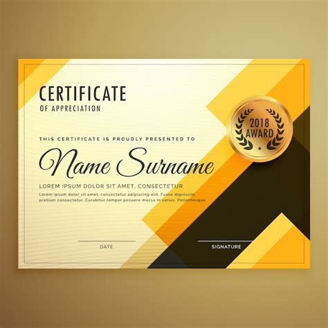 Plantilla De Diploma Dorado Vector Gratis Certificate