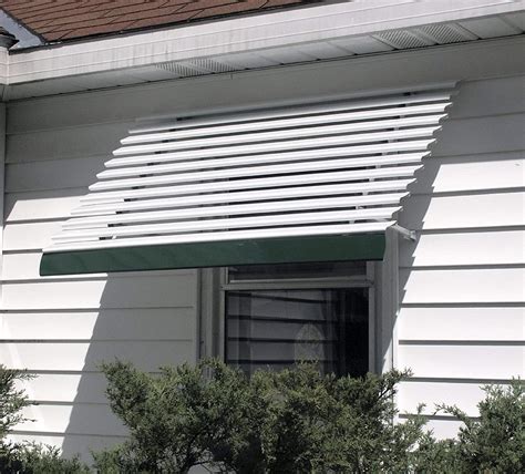 Horizontal 10 Slat White Aluminum Window Awning 48 W X 42 H