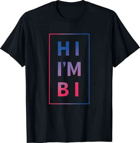 Amazon Com Hi I M Bi T Shirt Funny Cute Bisexual Lgbt Pride Month My