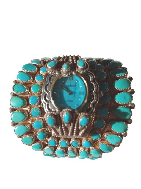 Navajo Victor Moses Begay Turquoise Sterling Watch Cuff Bracelet Ebay