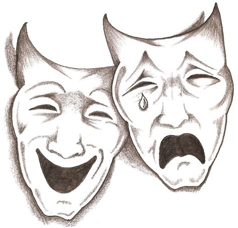Happy And Sad Masks - Cliparts.co gambar png