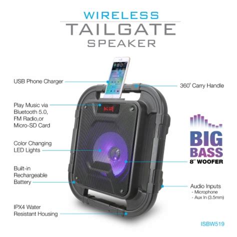 Ilive Bluetooth Tailgate Speaker Black 1 Ct Kroger