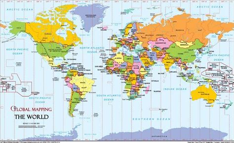 World A4 Timezones Map Global Mapping Isbn 9781905755370 Map