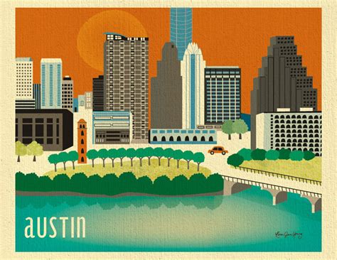 Austin Skyline Art Print Austin Map Austin poster Texas | Etsy | Austin skyline art, Austin ...