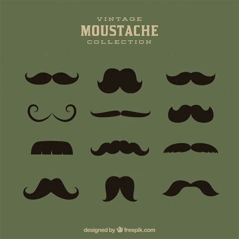 Free Vector Vintage Mustache Collection