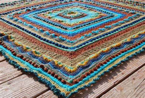 Intricate Textured Blanket Square Crochet Blanket Couch Etsy