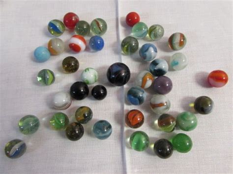 Lot Detail Colorful Vintageantique Marbles Different Types And Sizes