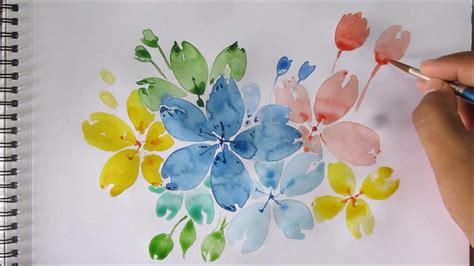 Easy Watercolor Painting For Beginners Easy Flower Painting Speed