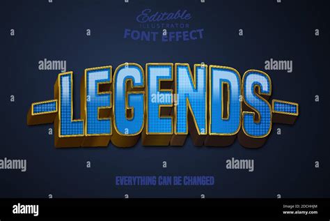 Legends Text Editable Font Effect Stock Vector Image And Art Alamy
