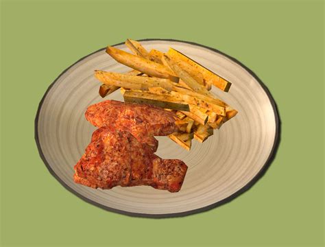 Jacky93sims — Chicken Wings With Fries Food For The Sims 2