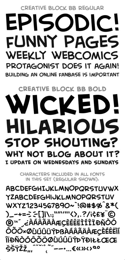Creative Block Blambot Comic Fonts And Lettering